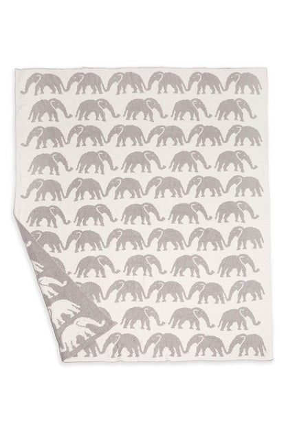 Elephant Pattern Luxury Soft Throw Blanket