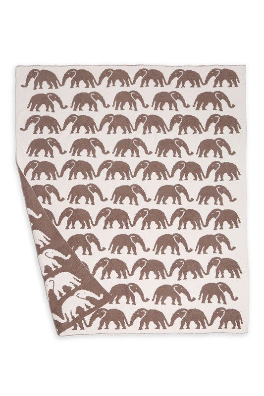 Elephant Pattern Luxury Soft Throw Blanket