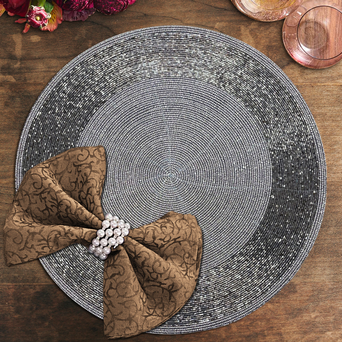 The Akeba Beaded Placemats by Decozen