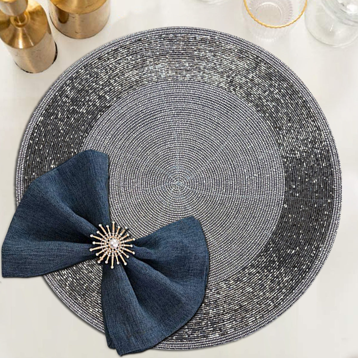 The Akeba Beaded Placemats by Decozen