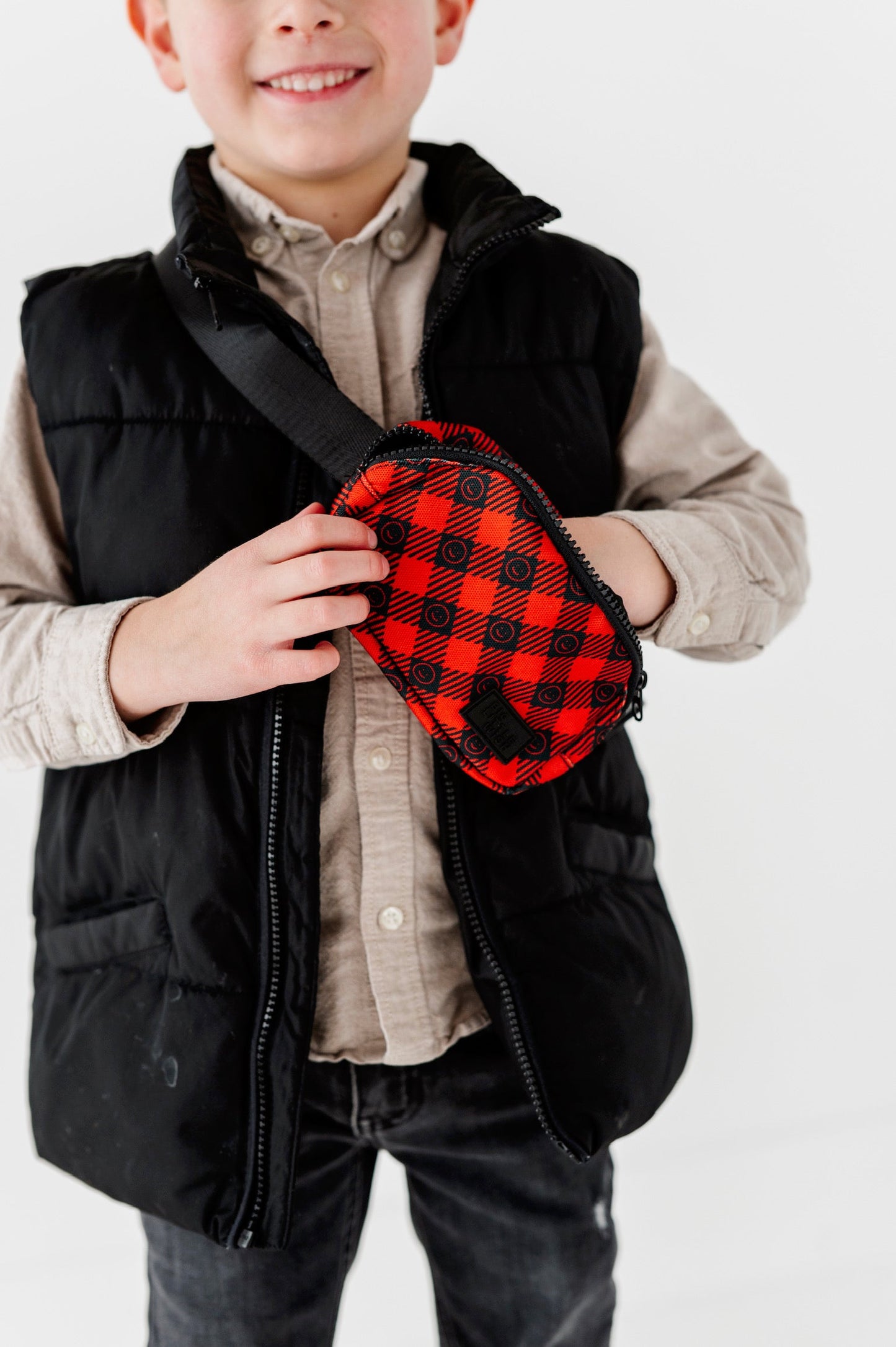 The Camp Bag - Buffalo Plaid Kids Fanny Bag by Big Little Wish