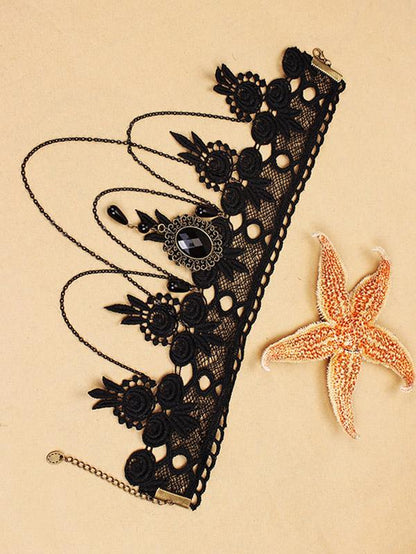 Punk Style Lacy Necklace by migunica