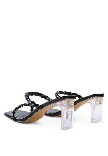 INAMORATA BRAIDED CORD MID HEEL SANDALS