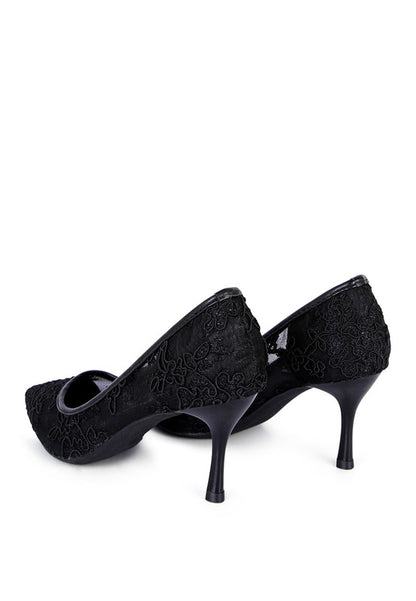 REUNION LACE STILETTO PARTY PUMPS