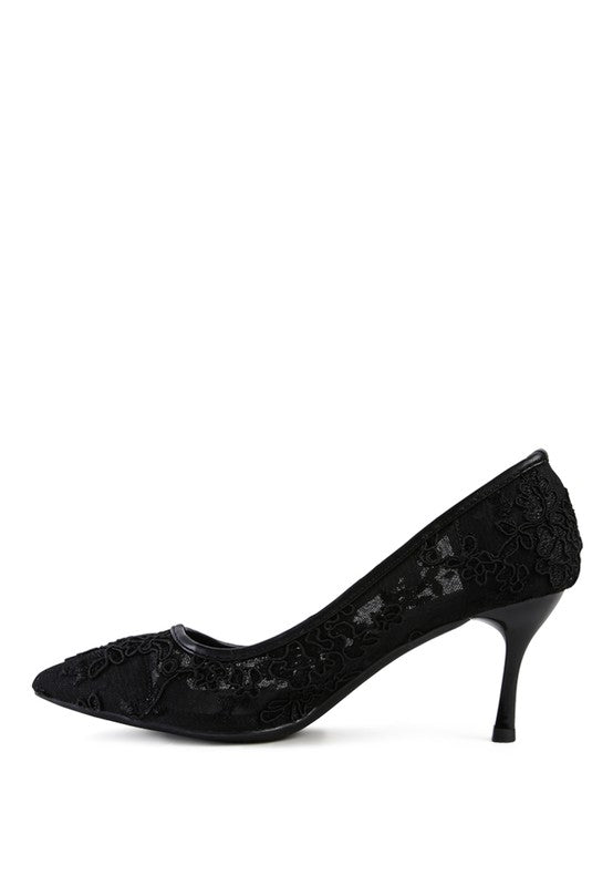 REUNION LACE STILETTO PARTY PUMPS