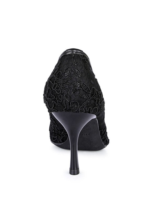 REUNION LACE STILETTO PARTY PUMPS