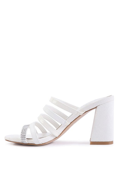 PEACHES MULTI STRAP DIAMANTE DETAIL SANDALS