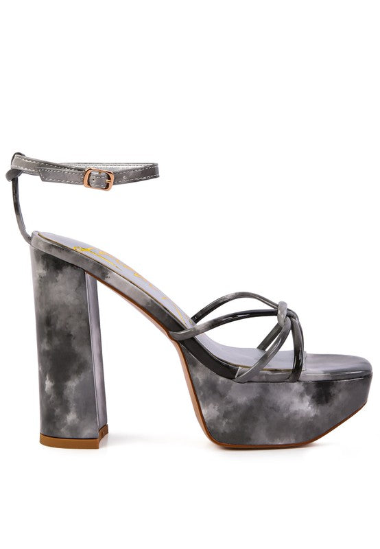 PRISMA TIE-DYE HIGH PLATFORM HEELED SANDALS