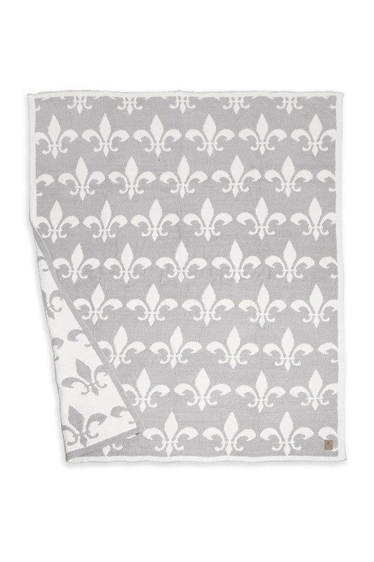 Fleur De Lis Pattern Luxury Soft Throw Blanket