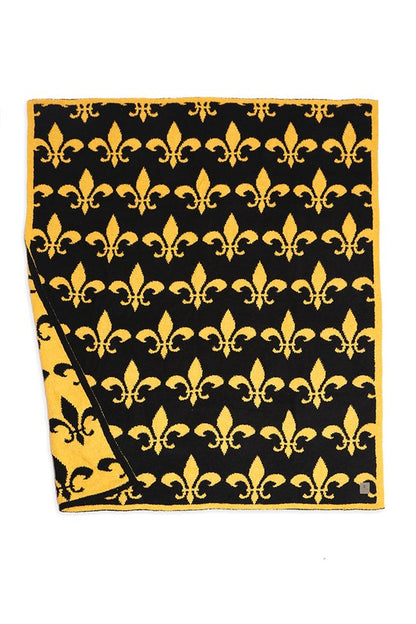 Fleur De Lis Pattern Luxury Soft Throw Blanket