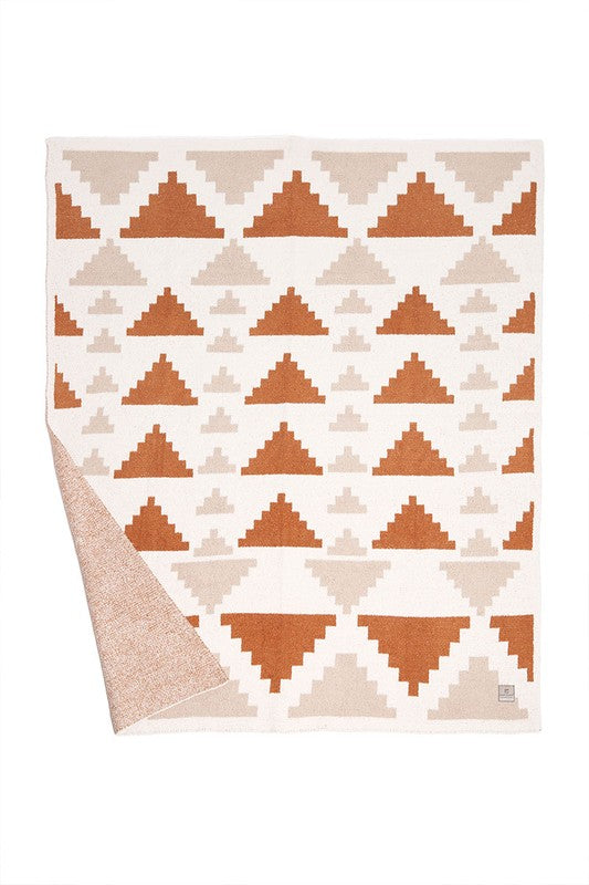 Tribal Pyramid Pattern Luxury Soft Throw Blanket