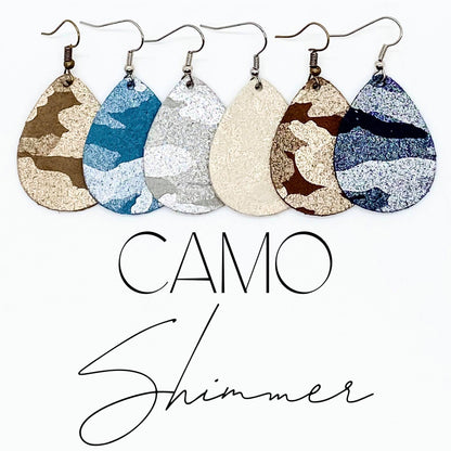 1.5" Camo Shimmer Itty Bitty Collection -Earrings by Doohickies Wholesale