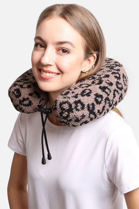 Soft Leopard Print Travel Neck Pillow