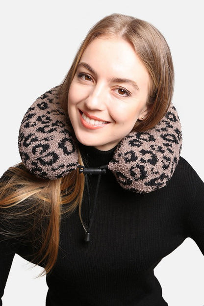 Soft Leopard Print Travel Neck Pillow