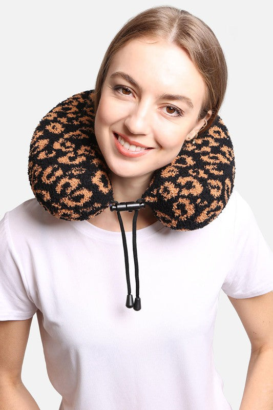 Soft Leopard Print Travel Neck Pillow