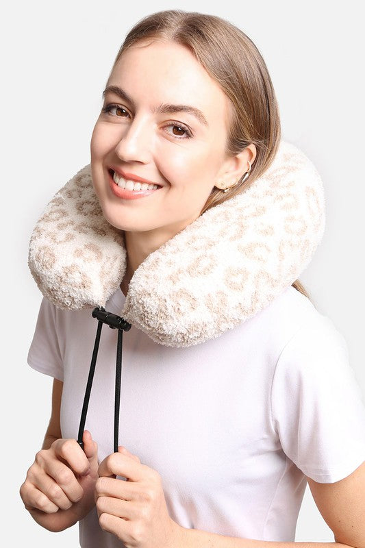 Soft Leopard Print Travel Neck Pillow