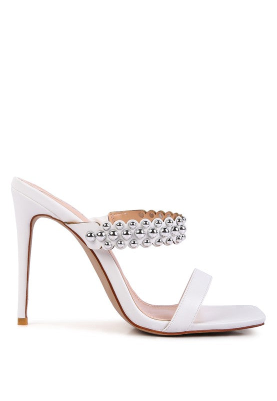 BANDY HIGH HEEL METAL BALL SANDALS