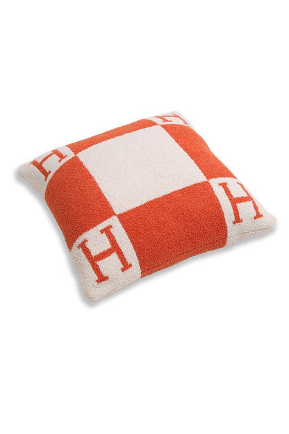 Luxury Soft H Initial Cushion Cover