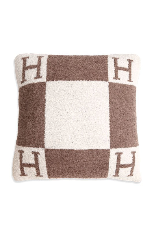 Luxury Soft H Initial Cushion Cover