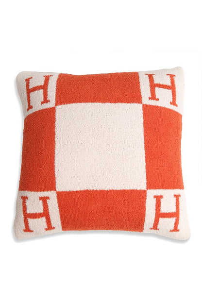 Luxury Soft H Initial Cushion Cover