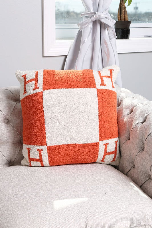 Luxury Soft H Initial Cushion Cover