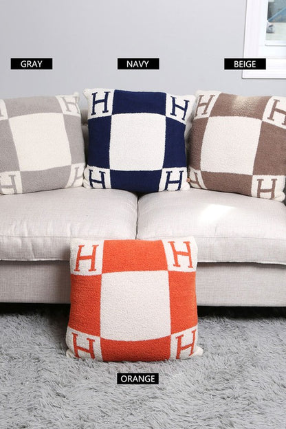 Luxury Soft H Initial Cushion Cover