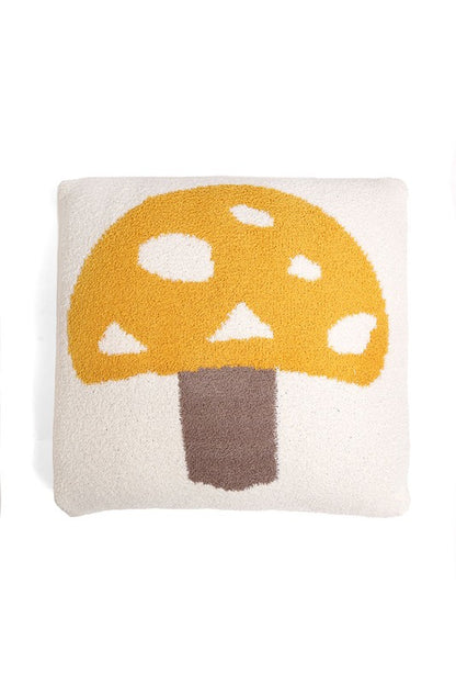 Luxury Soft Mushroom Print Cushion Cover