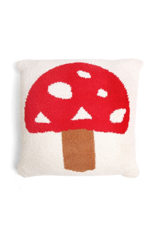 Luxury Soft Mushroom Print Cushion Cover