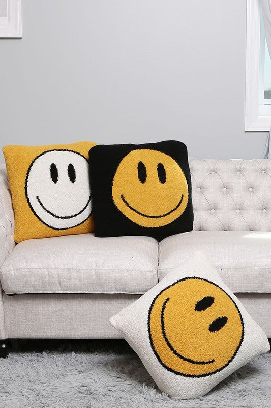 Luxury Soft Happy Face Print Cushion Cover