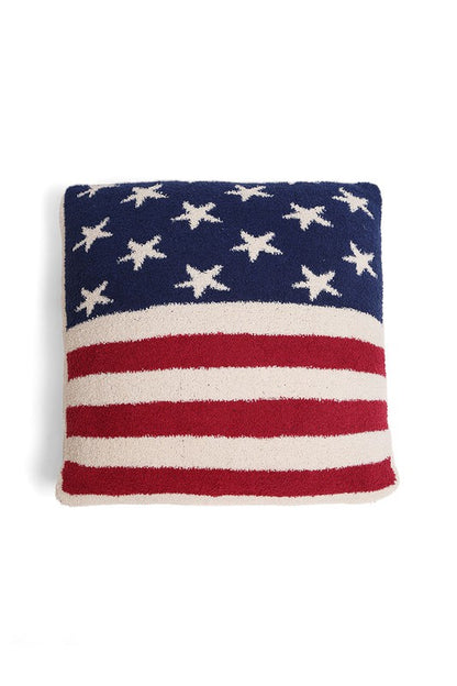 Luxury Soft American Flag Print Cushion Cover