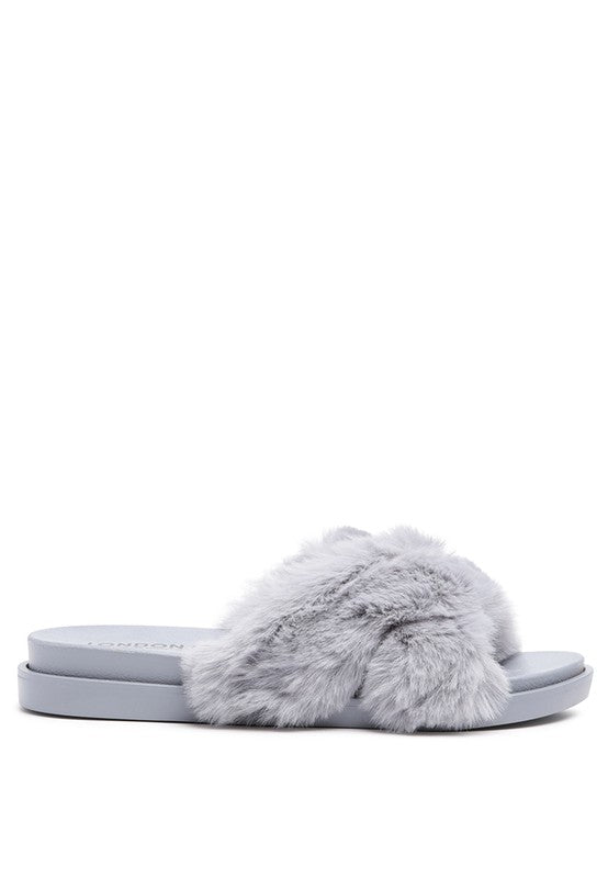 HOMEY FUR SLIP-ON FLATS