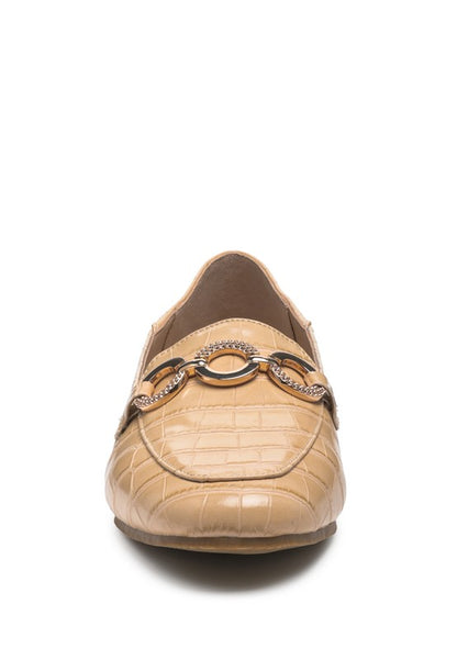 LONDON RAG CROC TEXTURED METAL SHOW DETAIL LOAFERS