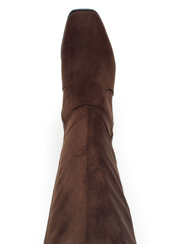 ZILLY KNEE HIGH FAUX SUEDE BOOTS