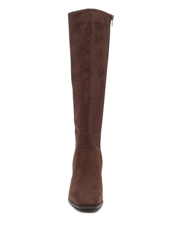 ZILLY KNEE HIGH FAUX SUEDE BOOTS