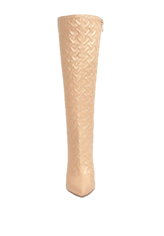 Tinkles Quilted High Heeled Calf Boots