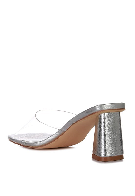 Clear Flirt Clear Strap Slip On Heels