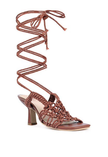 BEROE Braided Handcrafted Lace Up Sandal