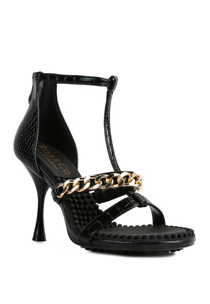 DAKOTA Metal Chain Mid Heel Sandals