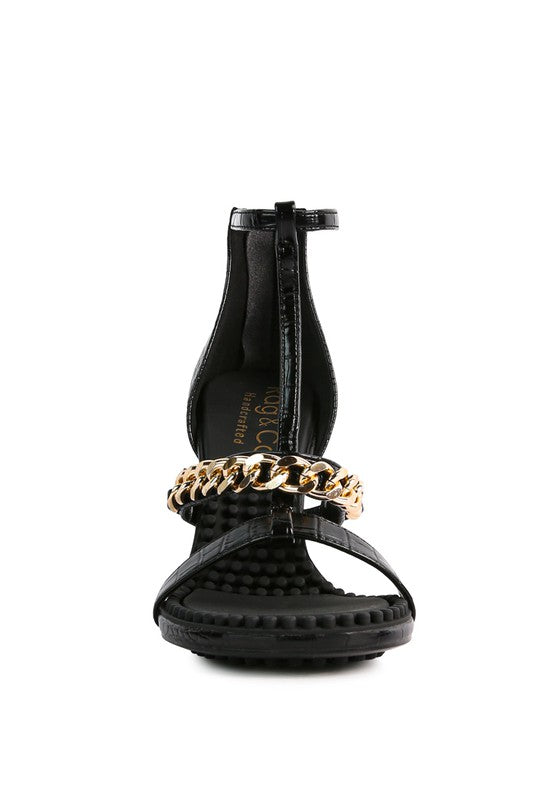 DAKOTA Metal Chain Mid Heel Sandals