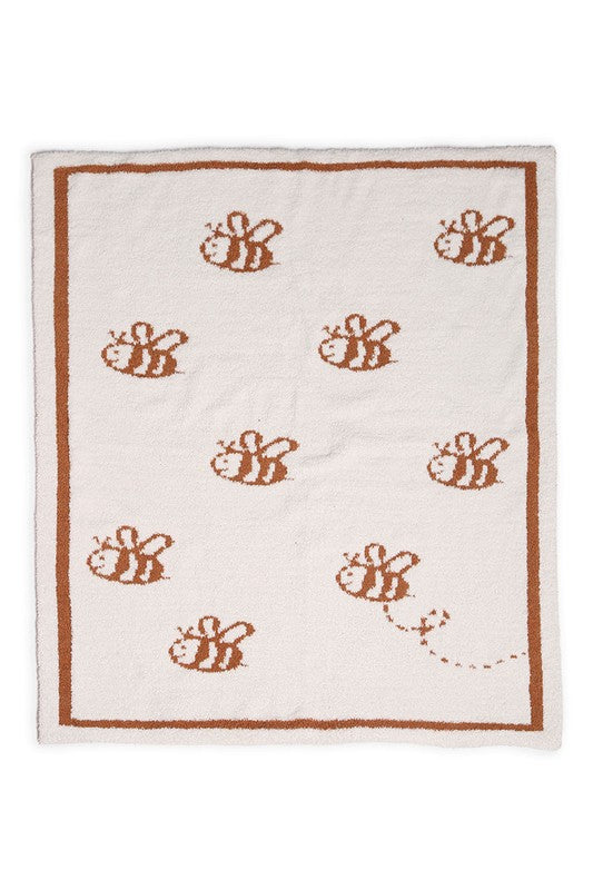 BEES Print Kids Luxury Soft Throw Blanket