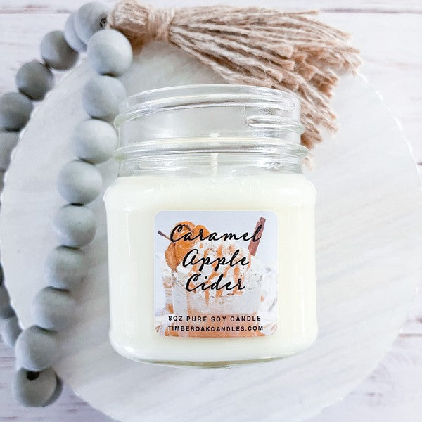 CARAMEL APPLE CIDER 8oz Mason Pure Soy Candle