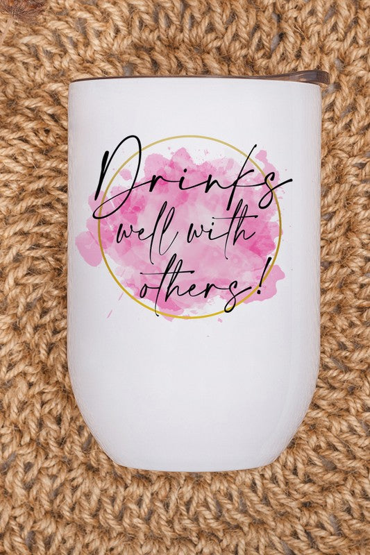 Drinks Wells With Others Pink Circle Wine Tumbler