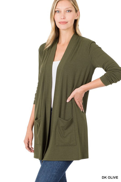 Slouchy Pocket Open Cardigan by BlakWardrob