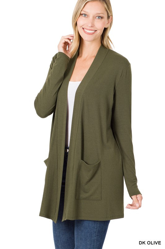 Slouchy Pocket Open Cardigan by BlakWardrob