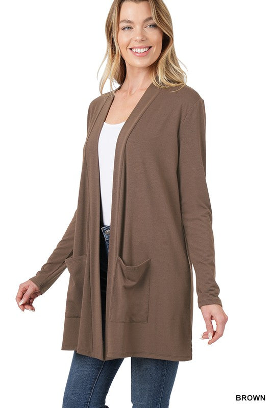 Slouchy Pocket Open Cardigan by BlakWardrob