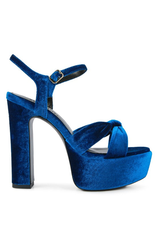 LIDDEL Velvet High Block Heeled Sandals