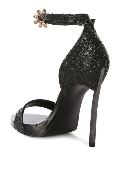 Straight Fire High Heeled Glitter Sandals