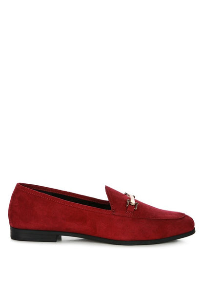 Zaara Solid Faux Suede Loafers