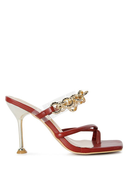 Social Bee Diamante Strap Heeled Sandals