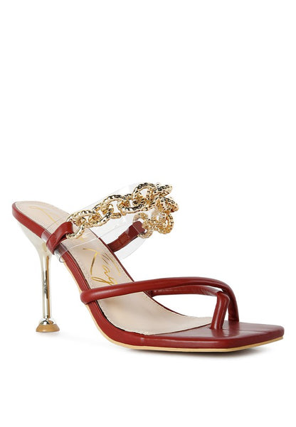 Social Bee Diamante Strap Heeled Sandals